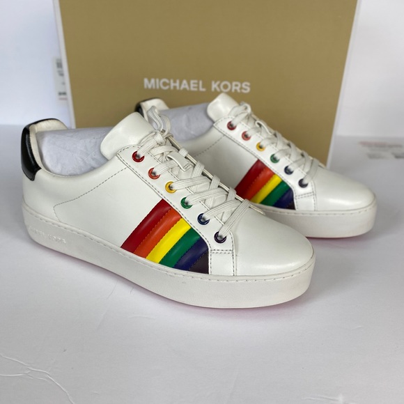 MICHAEL KORS Poppy Lace Up Nappa PU # 9. Rainbow - Picture 2 of 11